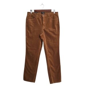 Talbots Stretch Corduroy Straight Leg Pants In Rust Sz 8P